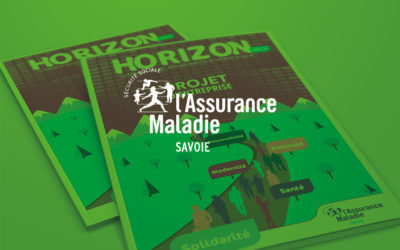 Illustration et mise en page de brochure institutionnelle | CPAM de Savoie