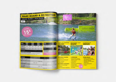 Création de flyer et brochure pour la base de loisir WAM PARK Savoie
