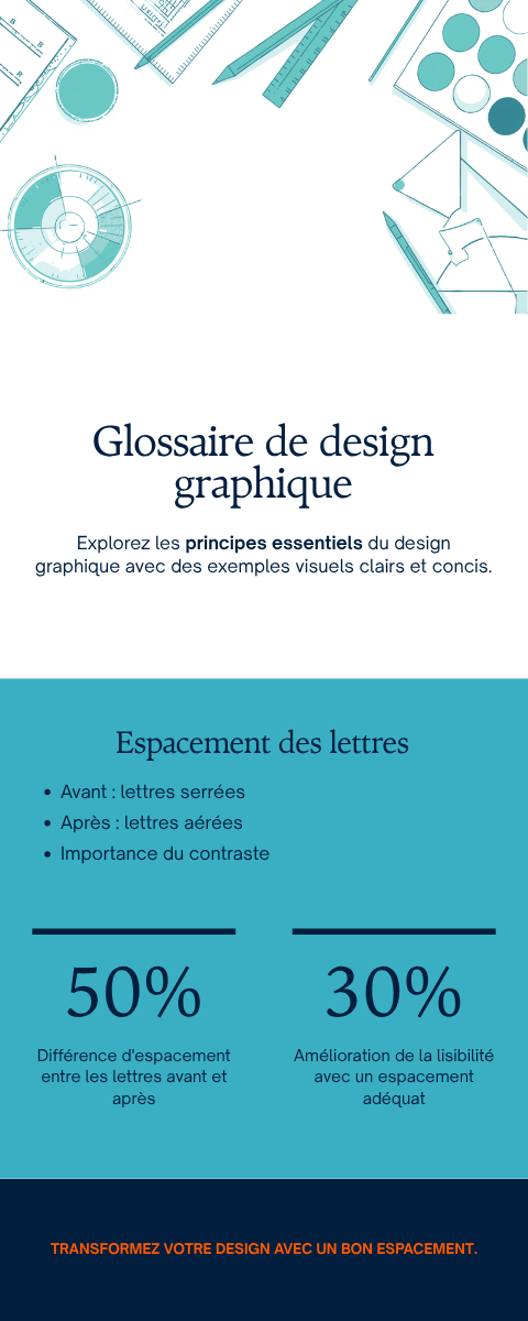 Schéma comparatif avant après de l interlettrage